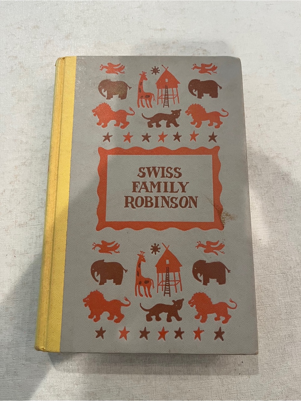 Vintage 1954 Swiss Family Robinson Decorative Hardcover book.